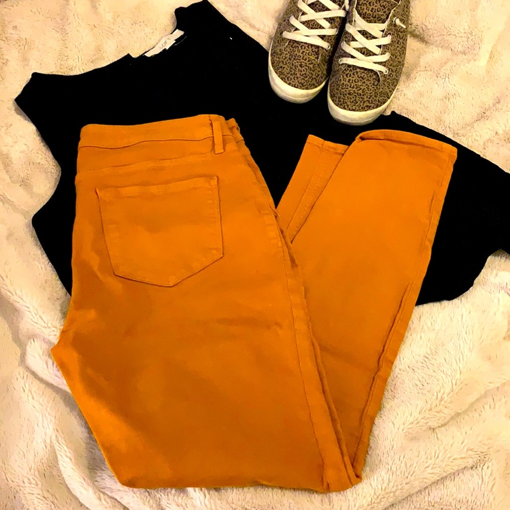 Old Navy Dark Mustard Skinny Rockstar Jeans, Sz 12
